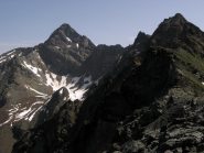 La cresta prosegue verso  Punta Coupèes (a sx la Garin)