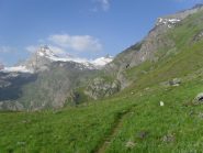 al centro la Traversiere dopo un'ora di cammino