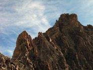 Roberto sul torrione ocra che porta alla prima doppia