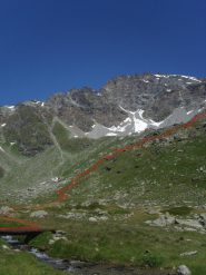 01 - itinerario di salita dal vallone dell'Arp Vieille