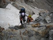 Francesco impegnato con le corde fisse