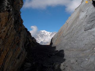 la vista sul bianco arrivando al colle