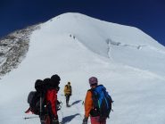 una piccola pausa all'inizio della cresta NE del Palù Orientale (25-7-2010)