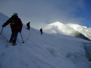 le prime luci del sole sul ghiacciaio (25-7-2010)