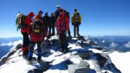 foto di gruppo in vetta al Pizzo Palù Orientale (25-7-2010)