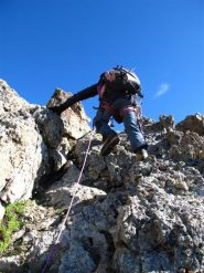 Antonello in arrampicata