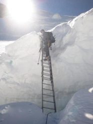 Passaggio della prima crepaccia terminale