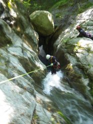Roby si appresta a discendere la Goulotte