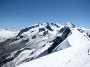 Dalla vetta , panorama sul gruppo del Rosa
