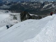 Dalla vetta, pendio finale di salita