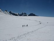 La parte pianeggiante del ghiacciaio