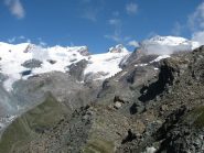 breithorn  roccia nera polluce castore dalla cima