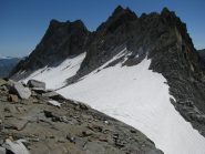 Colle e Uie di Ciardonei, visti dallo zoccolo roccioso della Cima Occidentale di Valeille