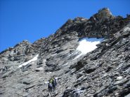 La parete ovest  da sotto la punta