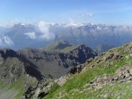 panorama con vista del colletto e della cresta di salita