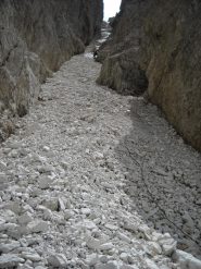 in discesa nel canale verso il Carducci