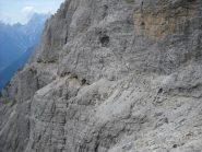 Il tratto iniziale della Cengia Gabriella