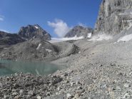 il lago Tzanteleina,dopo 2 ore  e trenta di cammino,al centro la Calabre