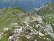 Cresta sud: vista del percorso di salita fino alla sella a monte di q.ta 2236