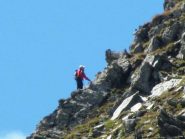 Cesare sulla cresta SE del Mont Pit