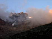 tramonto sulla Barre dal rifugio 