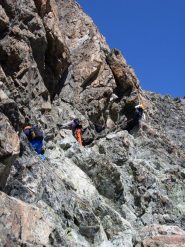 l'unico breve passo di III sulla cresta