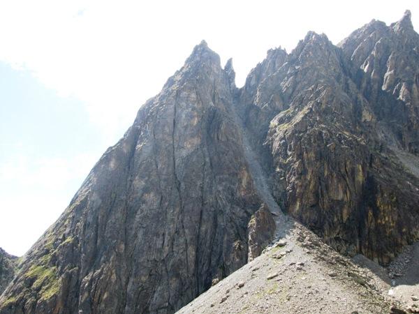 Il canalone che porta al colle