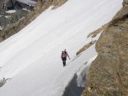 Al termine del traverso dopo la crestina nevosa