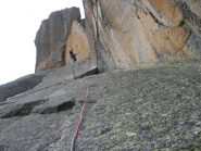 La placca del 4° tiro, l'unico punto dove la verticalità molla un attimo.