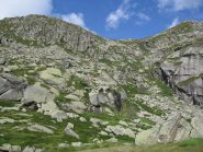 L'ampio canale che porta al colle di salita alla Cialma Linsor