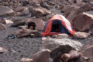 la tenda di Leoncio al Campo Alto del Parinacota (23-8-2010)