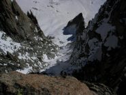 pendio vertiginoso verso i satelliti del Tacul