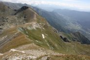 cresta del palon percorsa in salita vista da poco prima della vetta