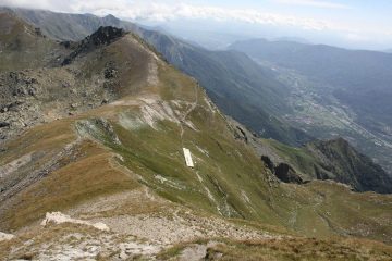 cresta del palon percorsa in salita vista da poco prima della vetta