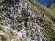 Il traverso sul versante SO