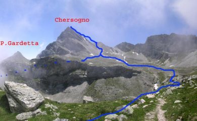 Itinerario visto dal bivacco Bonfante