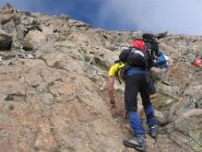 Tipico terreno nella seconda parte della salita (sopra la cengia)
