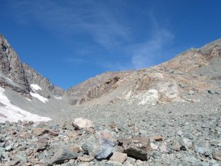 Collerin, a sx canale di salita