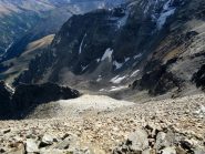 Dalla vetta, una buona porzione della via di salita