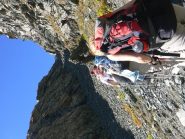 Il canalino di salita al colle