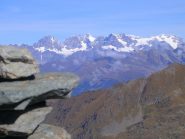 Sulla cima guardando il gruppo del Bernina