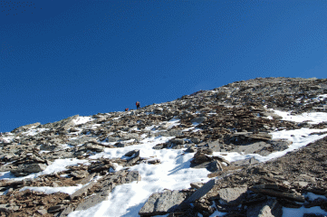 verso la cima prima delle placche