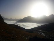 le nuvole sotto al rifugio Sella
