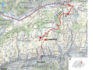 itinerario di accesso alla parete