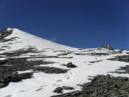 l'inizio della cresta dove ho messo i ramponi