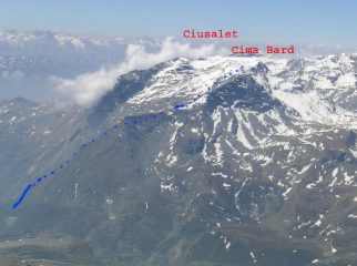 Itinerario visto dalla Punta Roncia nel 2006