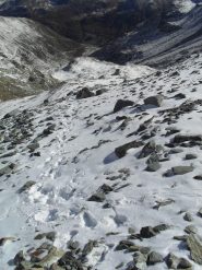 il percorso di salita ed il fondovalle