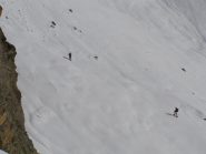Ale e Clot nel canalino a destra della caserma
