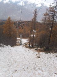 04 - la neve inzia a diventare continua (Fuori dal bosco) sopra Clot Sigot