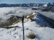 Cima Loit, panorame verso l'antecima a sud-ovest